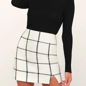 White Plaid Mini Skirt